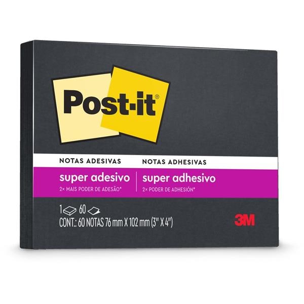 Bloco de Notas Adesivas Post-it, Preto, 76 mm x 76 mm - 60folhas, 3M - PT 1 UN