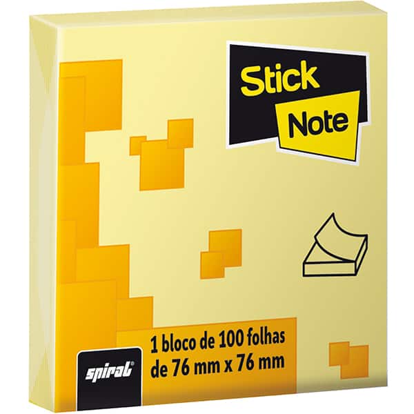 Bloco autoadesivo 76x76 amarelo c/100fls Stick Note PT 1 UN