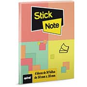 Bloco Adesivo 38mm X 51mm Sortido 4 Unidades de 50 Folhas Cada (Total 200 Folhas) Stick Note - PT 1 UN Bloco Adesivo 38mm X 51mm Sortido 4 Unidades de 50 Folhas Cada (Total 200 Folhas) Stick Note - PT 1 UN
