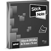 Bloco Adesivo Preto 100 Folhas 76mm X 76mm Stick Note - PT 1 UN