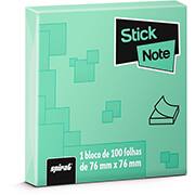 Bloco Adesivo Verde 100 Folhas 76mm X 76mm Stick Note - PT 1 UN