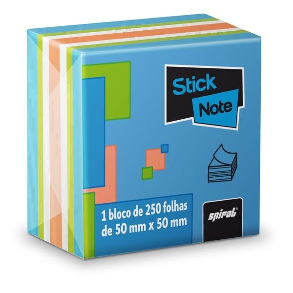 Bloco autoadesivo Neon, 50 x 50mm, 250 folhas, Stick Note - PT 1 UN