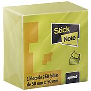 Bloco autoadesivo 50x50mm amarelo c/250fls Stick Note PT 1 UN