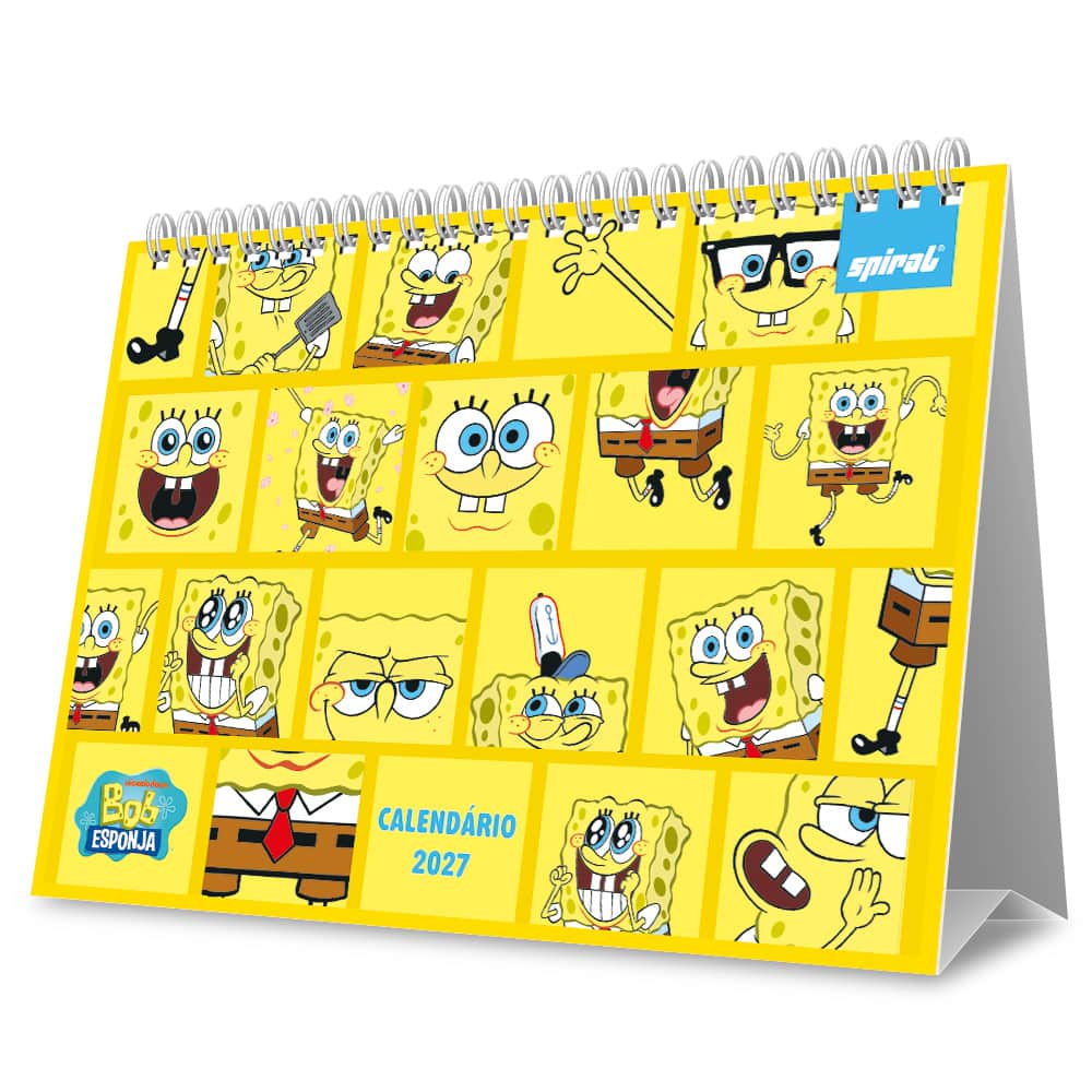 Calendário de Mesa 2027, Bob Esponja, 7 Folhas, 2759460, Spiral Bob - PT 1 UN Calendário de Mesa 2027, Bob Esponja, 7 Folhas, 2759460, Spiral Bob - PT 1 UN
