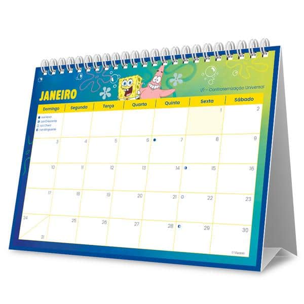Calendário de Mesa 2027, Bob Esponja, 7 Folhas, 2759460, Spiral Bob - PT 1 UN Calendário de Mesa 2027, Bob Esponja, 7 Folhas, 2759460, Spiral Bob - PT 1 UN