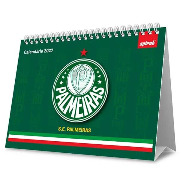 Calendário de Mesa 2027, Palmeiras F.C, 7 Folhas, 2759484, Spiral Pal - PT 1 UN