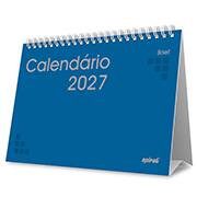 Calendário De Mesa 2027, Brief, Azul, 7 Folhas, 2749188, Spiral Brf - PT 1 UN