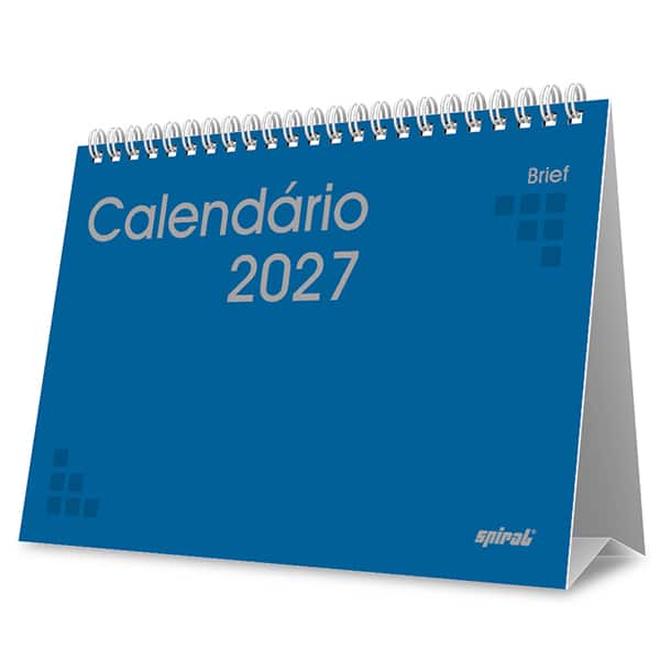 Calendário De Mesa 2027, Brief, Azul, 7 Folhas, 2749188, Spiral Brf - PT 1 UN Calendário De Mesa 2027, Brief, Azul, 7 Folhas, 2749188, Spiral Brf - PT 1 UN