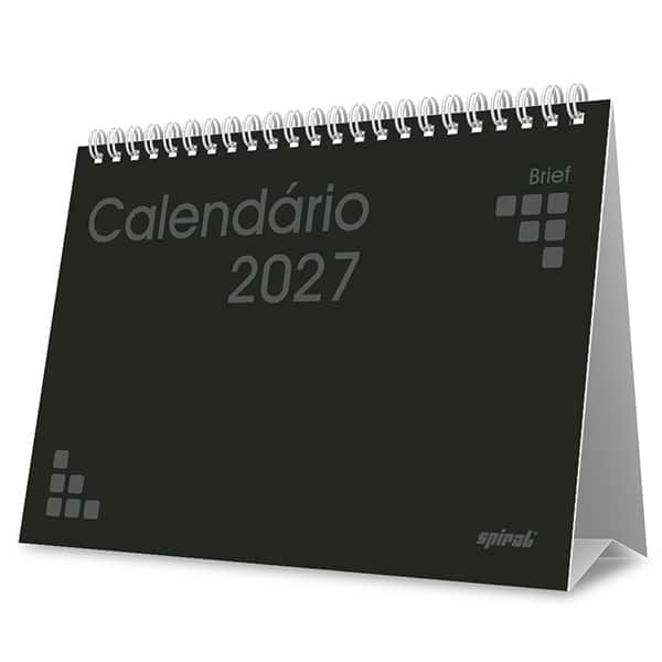 Calendário de mesa 2027 Brief preto 2749195 Spiral Brf PT 1 UN Calendário de mesa 2027 Brief preto 2749195 Spiral Brf PT 1 UN