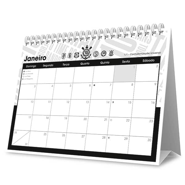 Calendário de Mesa 2027, Vai Corinthians, 7 Folhas, 2751136, Spiral Sccp - PT 1 UN Calendário de Mesa 2027, Vai Corinthians, 7 Folhas, 2751136, Spiral Sccp - PT 1 UN