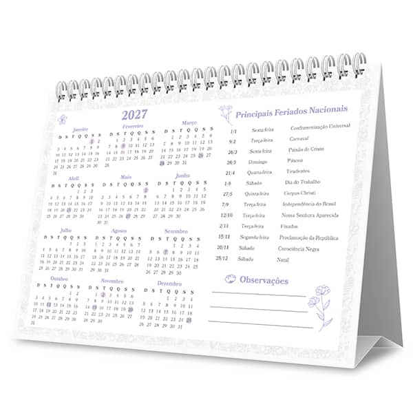 Calendário de Mesa 2027, Femmina, 7 Folhas, 2751143, Spiral Fem - PT 1 UN Calendário de Mesa 2027, Femmina, 7 Folhas, 2751143, Spiral Fem - PT 1 UN