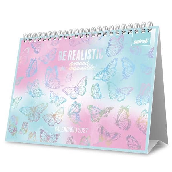 Calendário de Mesa 2027, Flutter, 7 Folhas, 2751150, Spiral Flu - PT 1 UN