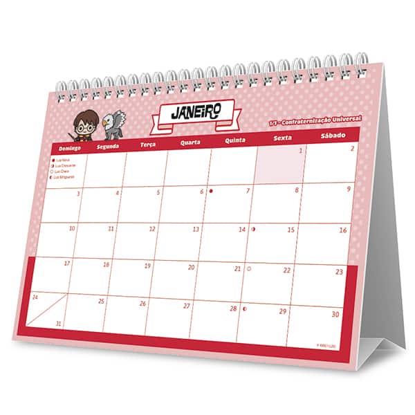 Calendário de Mesa 2027, Harry Potter Charms, 7 Folhas, 2751174, Spiral Hpc - PT 1 UN Calendário de Mesa 2027, Harry Potter Charms, 7 Folhas, 2751174, Spiral Hpc - PT 1 UN