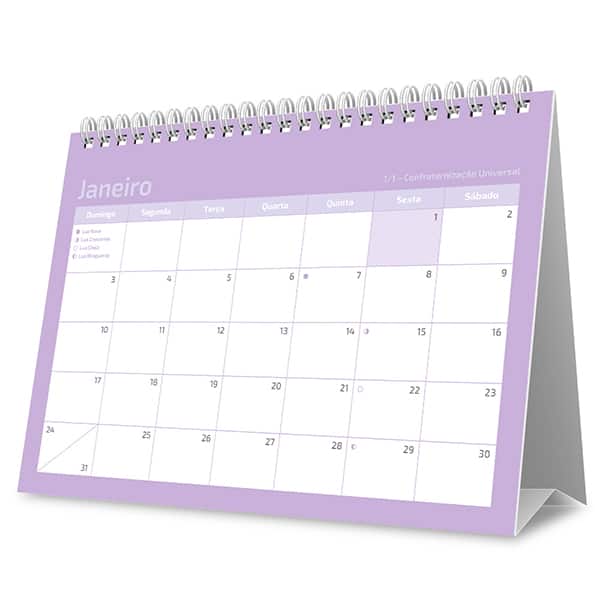 Calendário de Mesa 2027, Soothing, Lilás, 7 Folhas, 2749201, Spiral Soot - PT 1 UN Calendário de Mesa 2027, Soothing, Lilás, 7 Folhas, 2749201, Spiral Soot - PT 1 UN