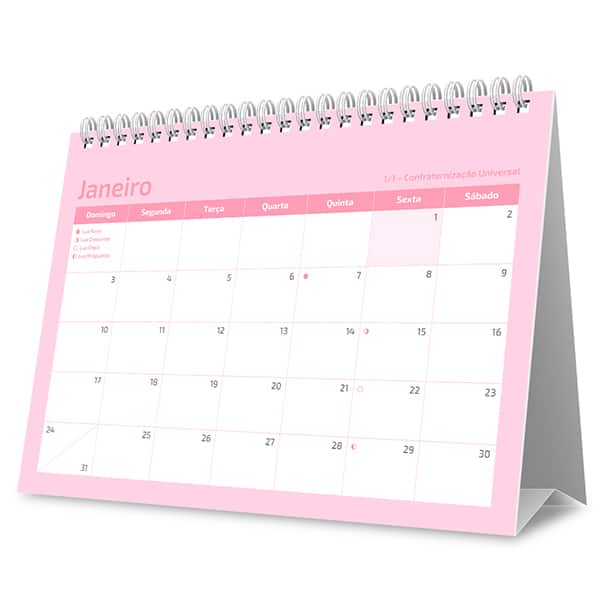 Calendário de Mesa 2027, Soothing, Rosa, 7 Folhas, 2749218, Spiral Soot - PT 1 UN Calendário de Mesa 2027, Soothing, Rosa, 7 Folhas, 2749218, Spiral Soot - PT 1 UN