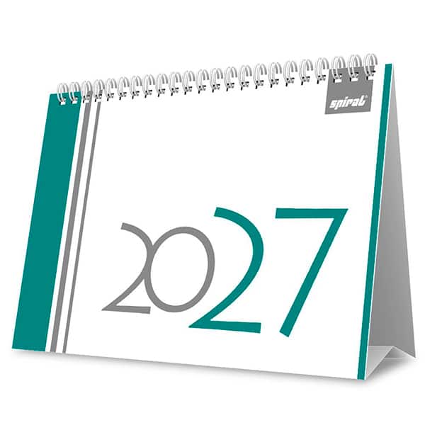 Calendário de Mesa 2027, Spiral, Verde, 7 Folhas, 2749225, Spiral - PT 1 UN