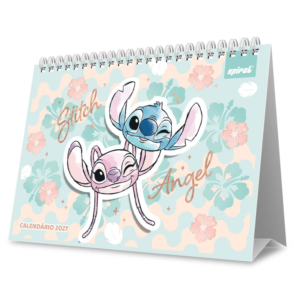 Calendário de mesa 2027 Stitch 2751235 Spiral Ds PT 1 UN