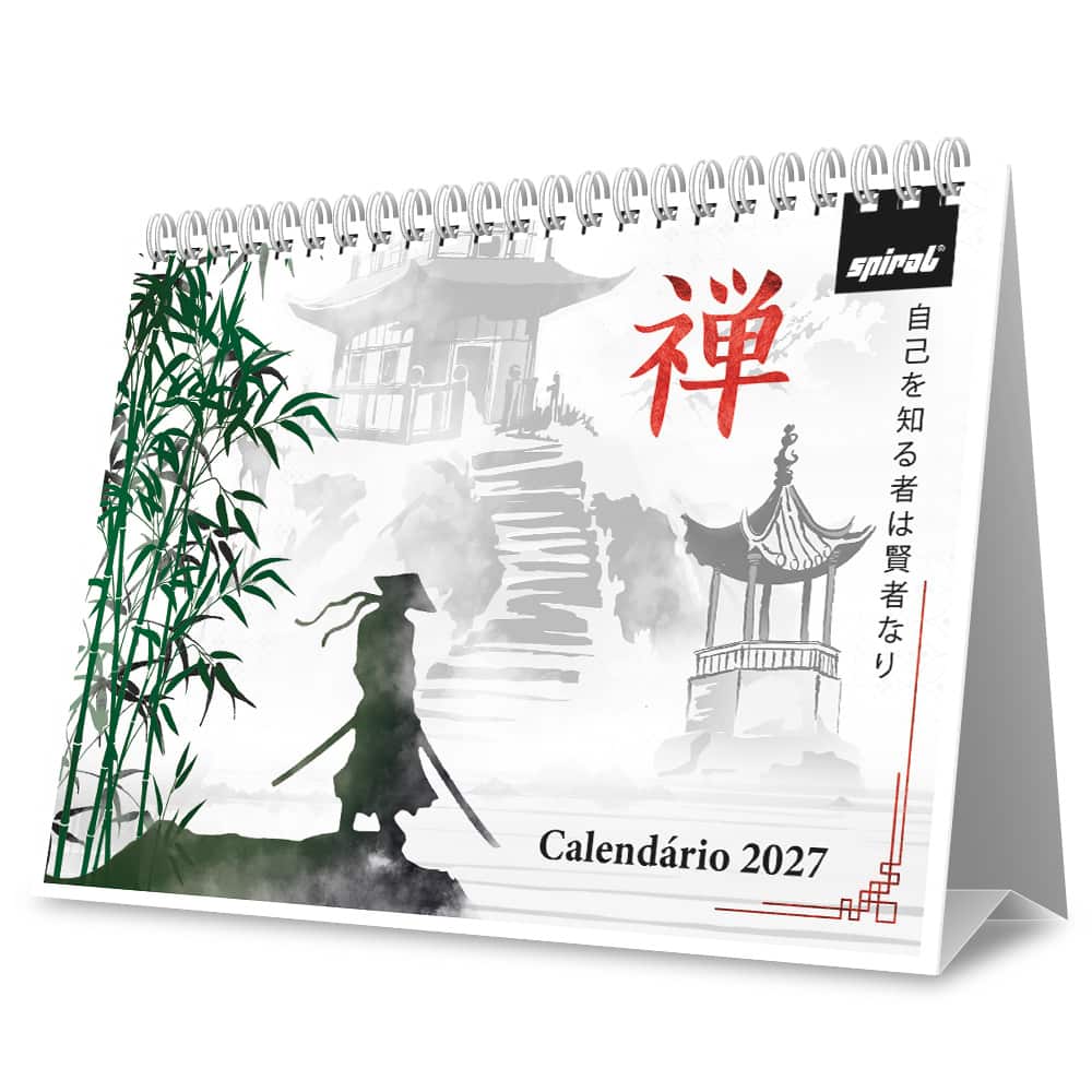 Calendário de Mesa 2027, Zen, 7 Folhas, 2751259, Spiral Zen - PT 1 UN