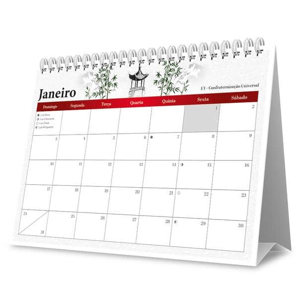Calendário de Mesa 2027, Zen, 7 Folhas, 2751259, Spiral Zen - PT 1 UN
