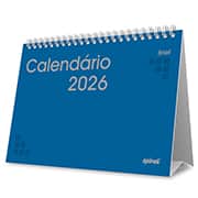 Calendário De Mesa 2026, Brief, Azul, 2633767, Spiral Brf - PT 1 UN