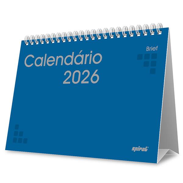 Calendário de mesa 2026 Brief azul 2633767 Spiral Brf PT 1 UN