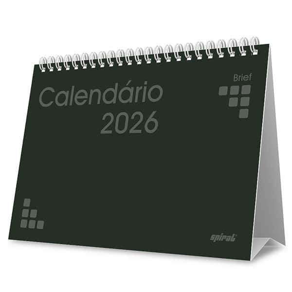 Calendário De Mesa 2026,Brief, Preto, 2633774, Spiral Brf - PT 1 UN