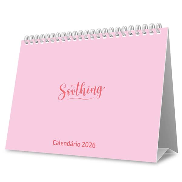 Calendário de mesa 2026 Soothing rosa 2633798 Spiral Soot PT 1 UN