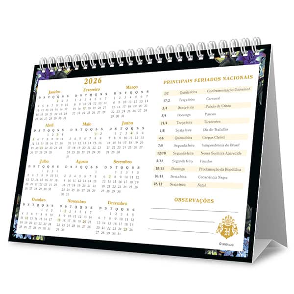 Calendário De Mesa 2026, Harry Potter, 2635600, Spiral Hpt - PT 1 UN