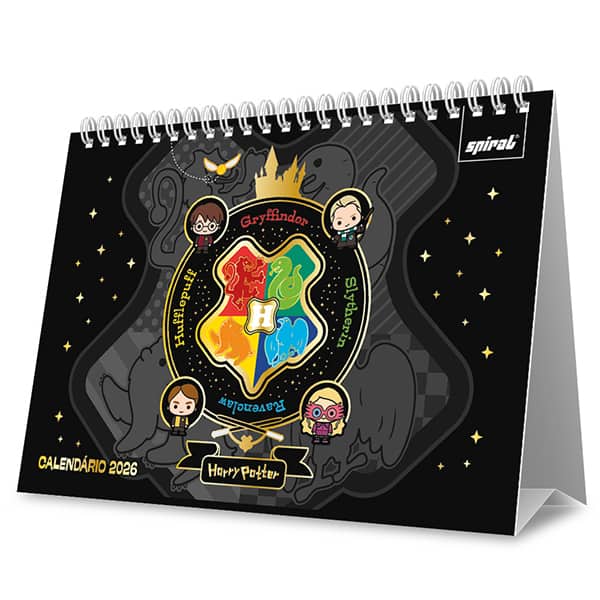 Calendário de mesa 2026 Harry Potter Charms 2635617 Spiral Hpc PT 1 UN