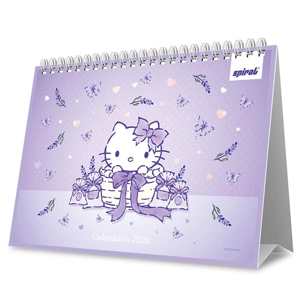 Calendário De Mesa 2026, Hello Kitty, 2635624, Spiral Hki - PT 1 UN