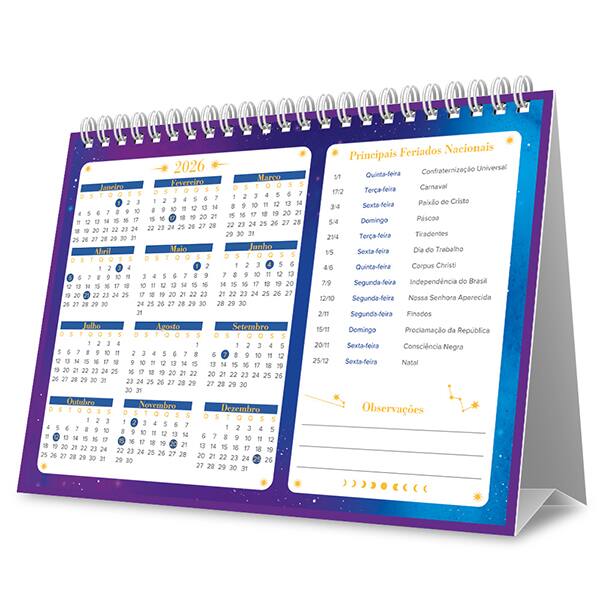 Calendário De Mesa 2026, Multiverso Zodíaco, 2635204, Spiral Mult - PT 1 UN