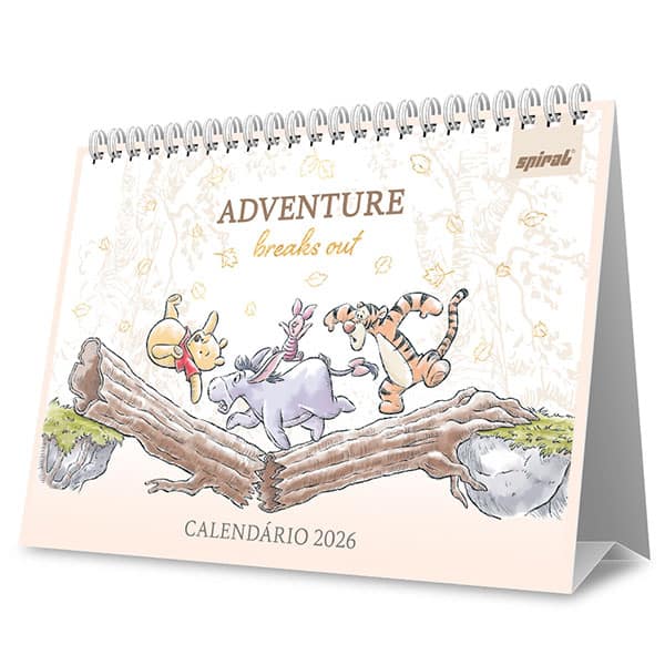 Calendário de mesa 2026 Pooh 2635655 Spiral Pooh PT 1 UN