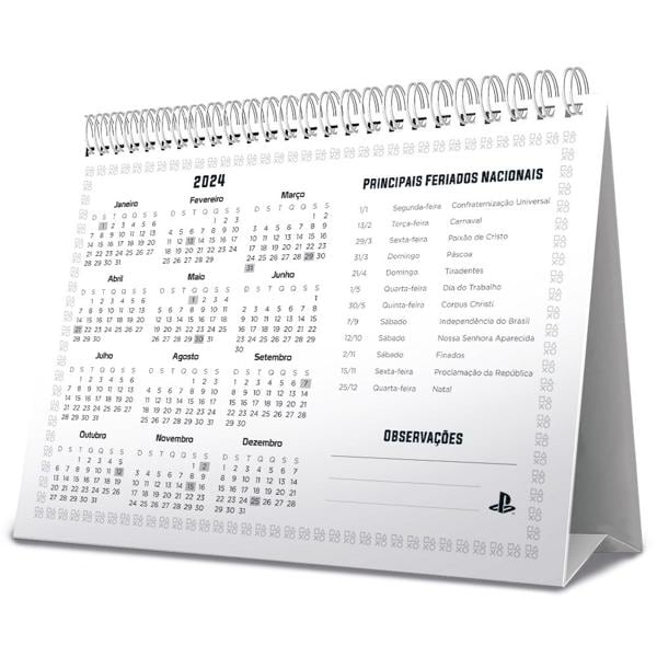 Calendário De Mesa 2024 Playstation Spiral - PT 1 UN