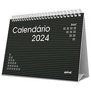 Calendário De Mesa 2024 Brief Preto Spiral - PT 1 UN Calendário De Mesa 2024 Brief Preto Spiral - PT 1 UN