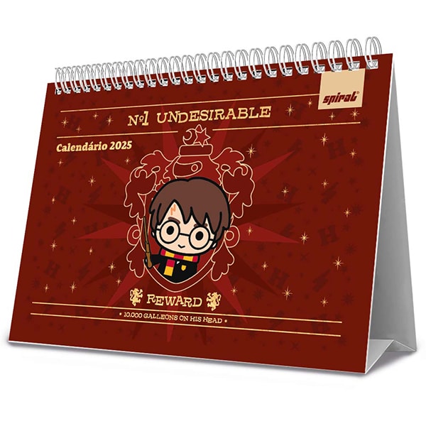 Calendário De Mesa 2025, Harry Potter Charms, 2512922, Spiral Hpc - PT 1 UN