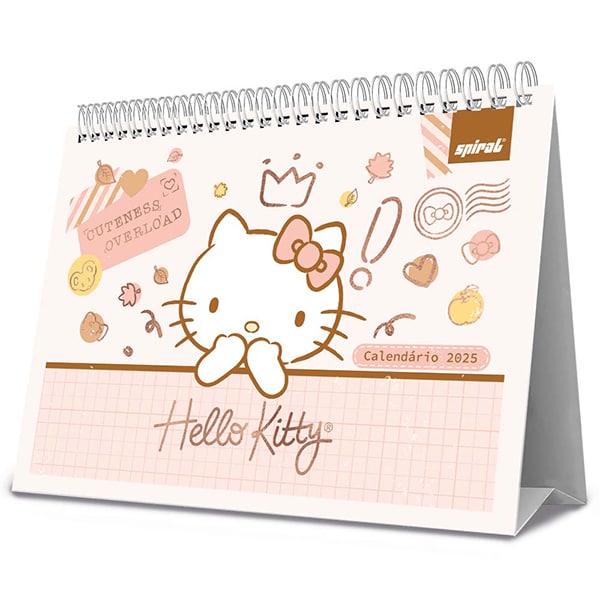 Calendário De Mesa 2025, Hello Kitty, 2513653, Spiral Hki - PT 1 UN