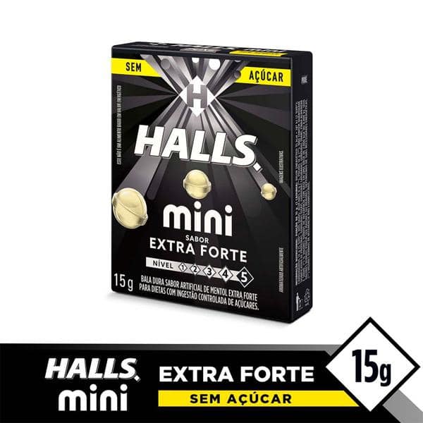 Bala refrescante mini extra forte 15g Halls PT 1 UN