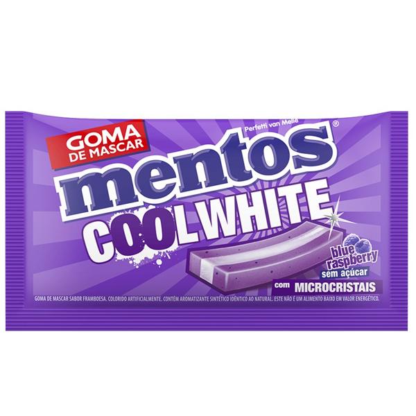 Goma de mascar Cool White, blue raspberry, 858283, Mentos - 1 UN