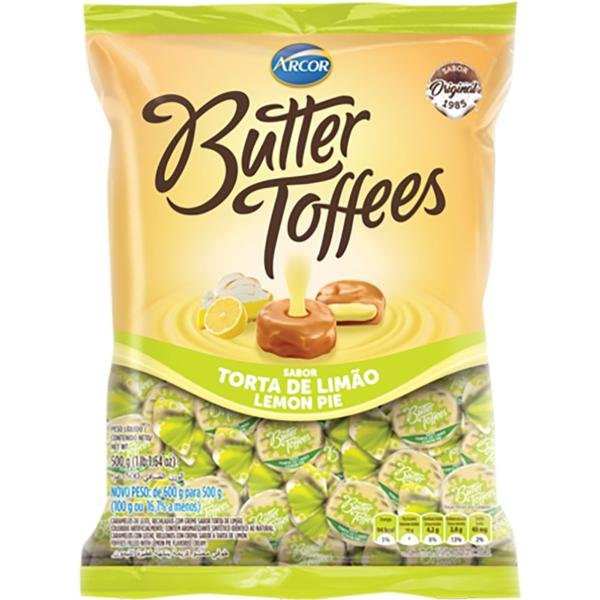 Bala Butter Toffees torta limao 100g 8108563 Arcor do Brasil PT 1 UN