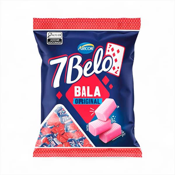 Bala 7 Belo framboesa, 90g, Arcor - PT 1 UN