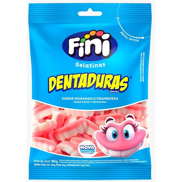 Bala de gelatina dentadura 90g Fini PT 1 UN