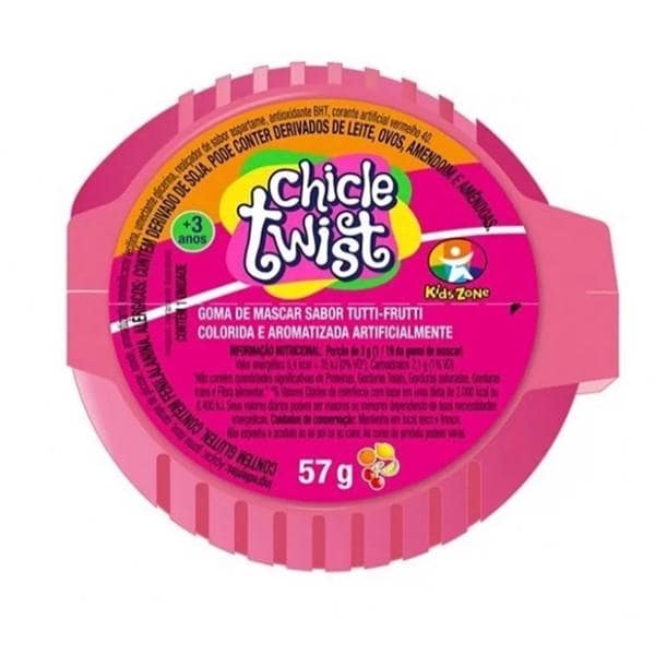 Goma de mascar Chicle Twist 57g, Sortidos, 9741, Kids Zone - 1 UN