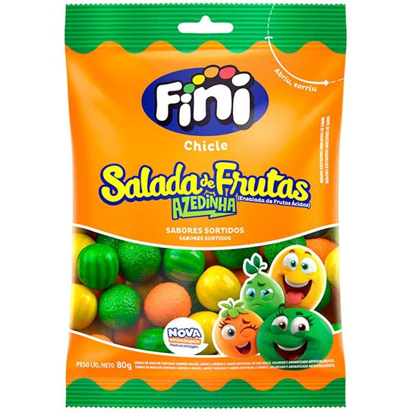 Goma de mascar salada de frutas, 80g, 6691, Fini - PT 1 UN