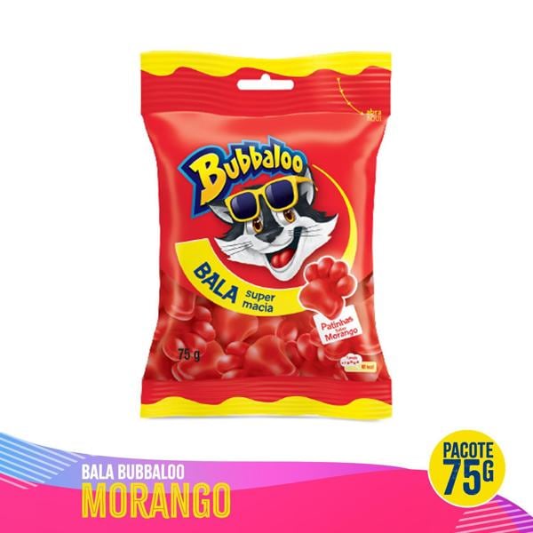 Bala de gelatina Bubaaloo, Morango, 75g, 1596, Kraft - PT 1 UN