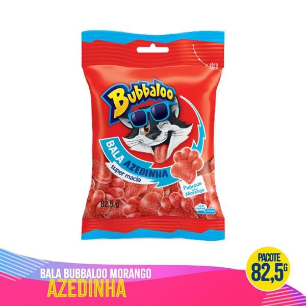 Bala de gelatina Bubaaloo, Morango azedinha, 82,5g, 1599, Kraft - PT 1 UN