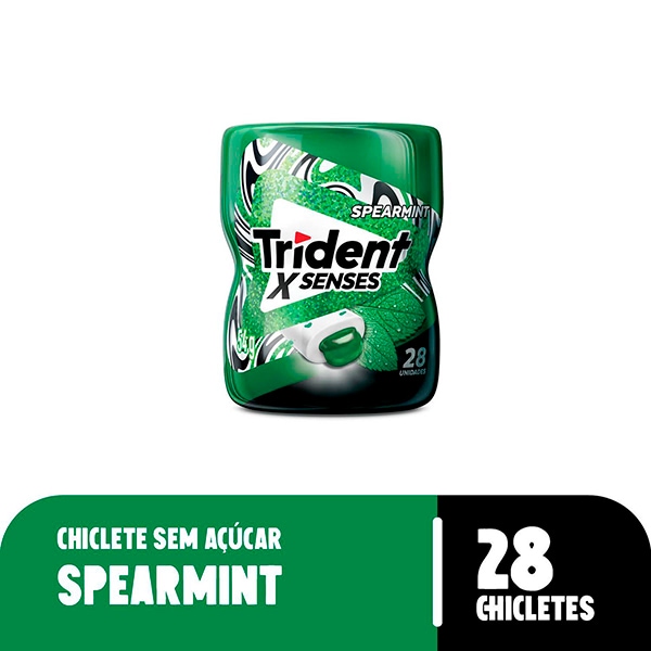 Goma de mascar XSenses, Spearmint , 54g, 1640, Trident - PT 1 UN