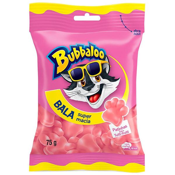 Bala de gelatina Bubaaloo, Tutti-frutti, 75g, 1597, Kraft - PT 1 UN