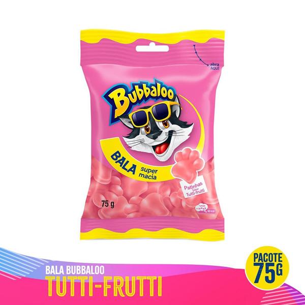 Bala de gelatina Bubaaloo, Tutti-frutti, 75g, 1597, Kraft - PT 1 UN