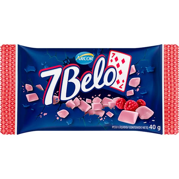 Bala 7 Belo framboesa, 40g, Arcor - PT 1 UN