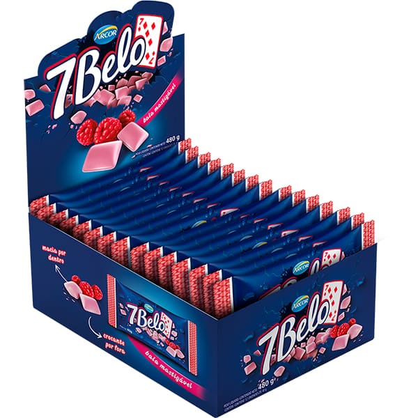 Bala 7 Belo framboesa, 40g, Arcor - PT 1 UN